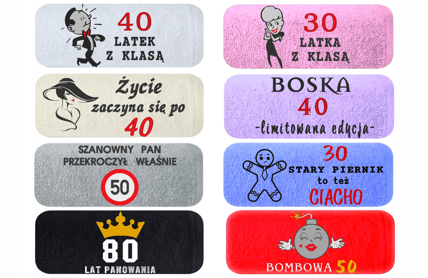

Ręcznik Urodziny 30 40 50 60 70 80 70x140