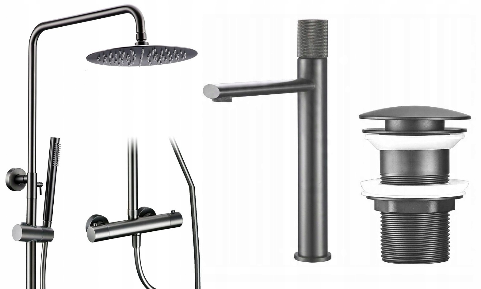 Kúpeľňová batéria Gun Grey Šedá sprchová Termostat Premium