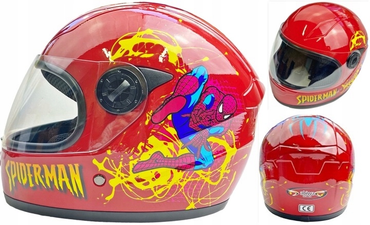 Mini KASK Red Spiderman XL 48-50cm Quad dla Dzieci Dziecka Dziecięcy