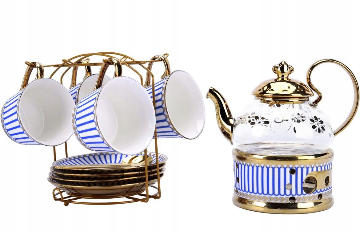 Sada na čaj 11 ks anglický porcelán šálky džbán talířky