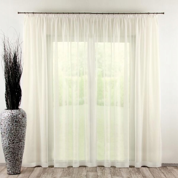 

Dekoria Firana woalowa ecru na taśmie 300x260