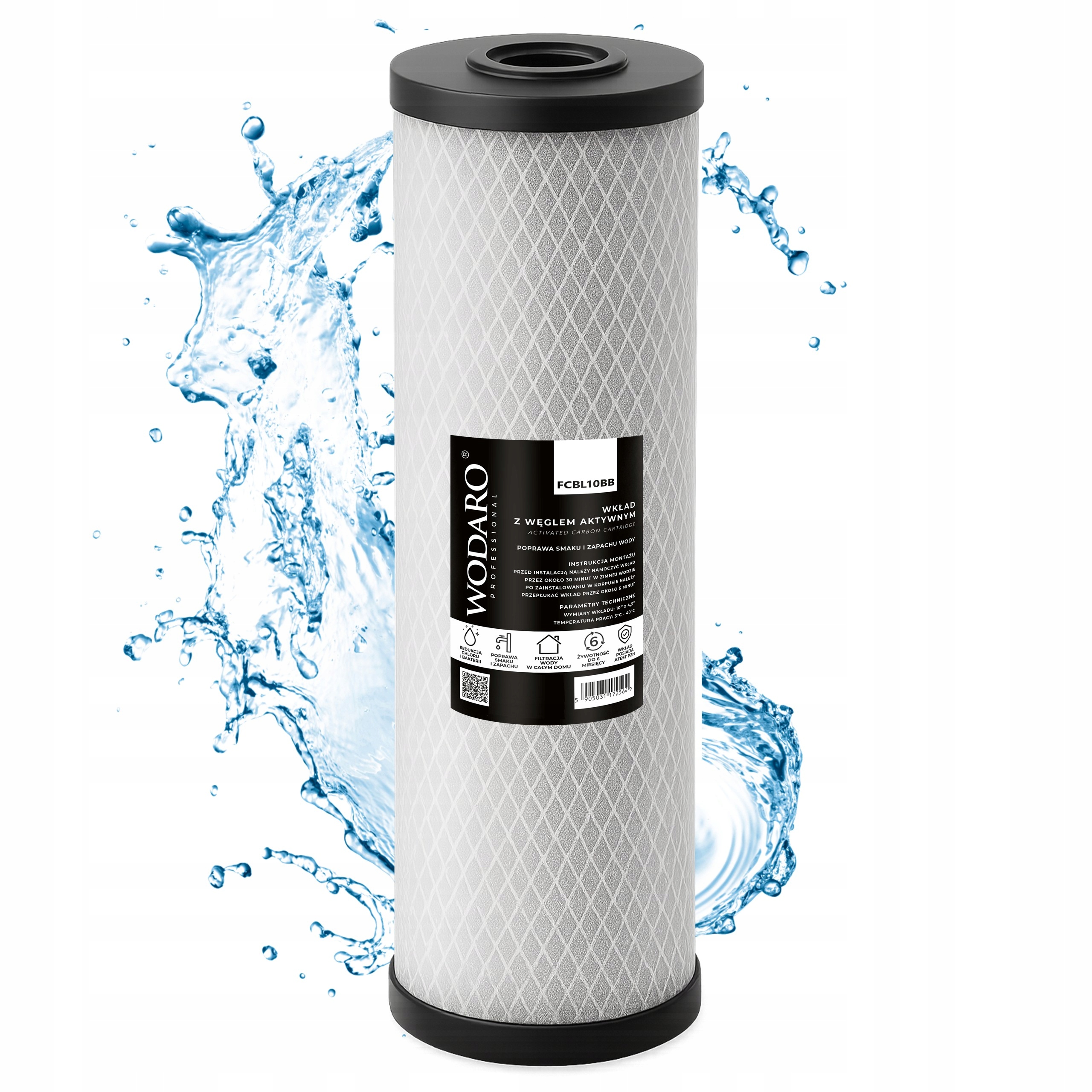 FCBL20BB Wkład Filtr Blok Węglowy z Węglem Aktywnym Big Blue 20" WodaRO