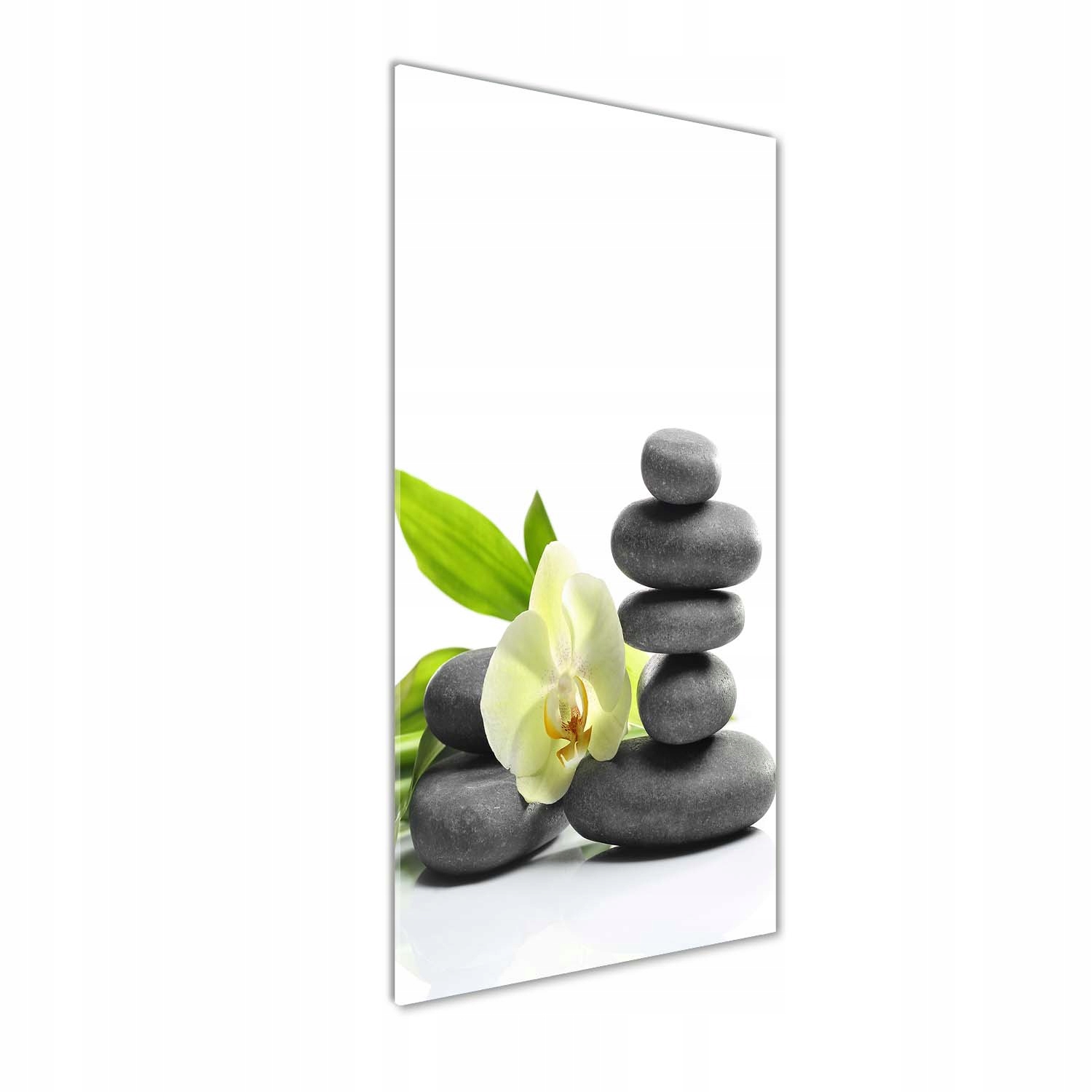 

Foto obraz akrylowy Orchidea i kamienie 50x125cm