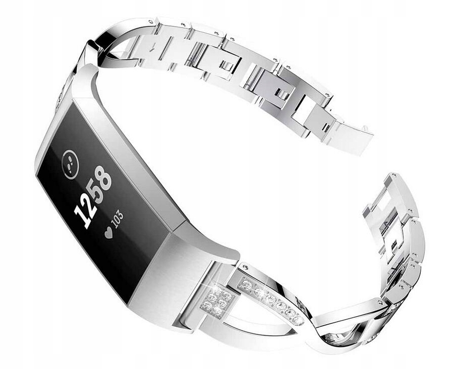 

Bransoletka Damska FitBit Charge 3 4 Srebrna