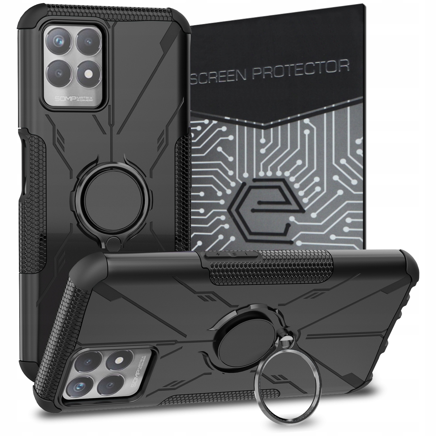 

Etui Pancerne Obudowa Case+szkło do Realme 8i