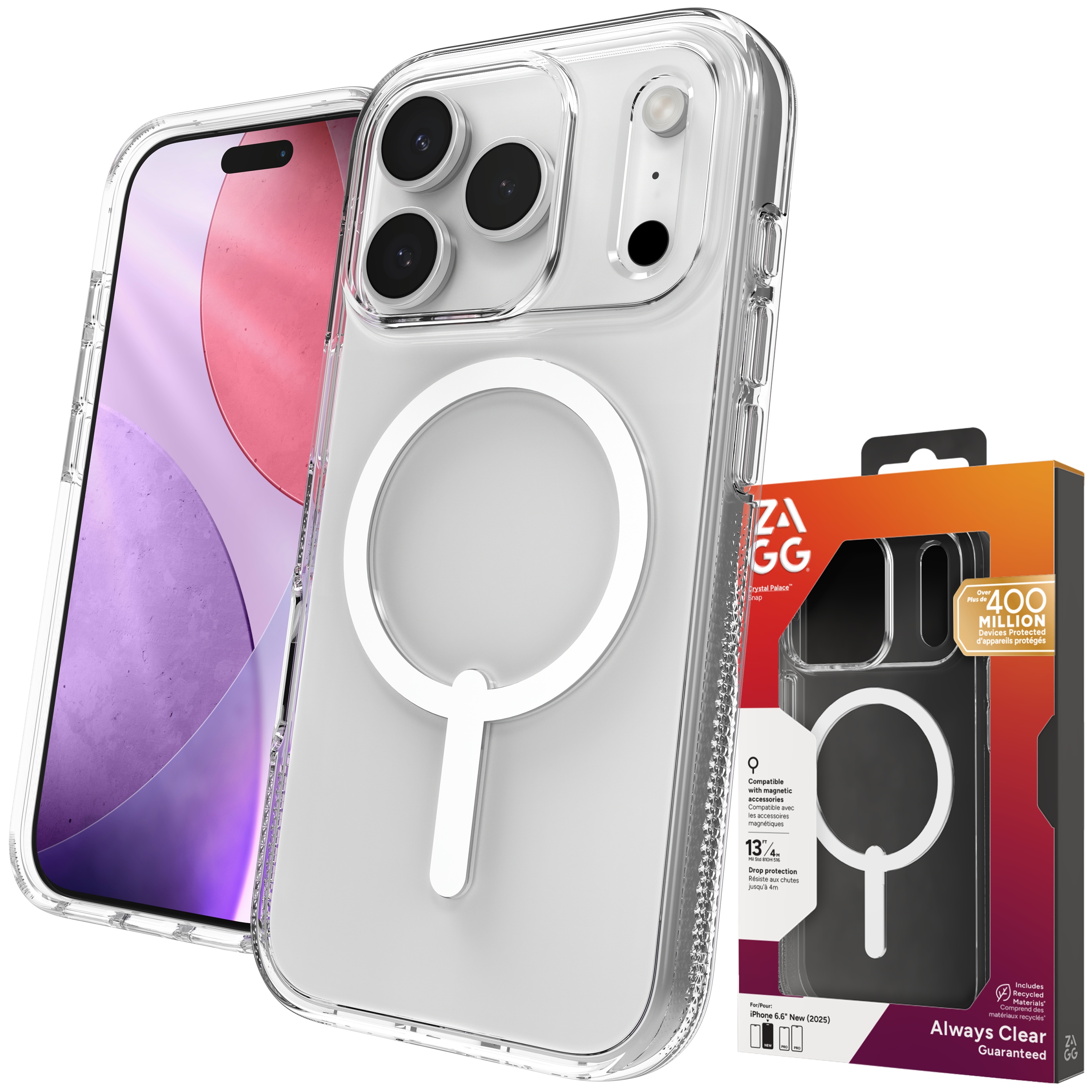 Zagg Crystal Palace Snap Case – Pouzdro s MagSafe pro iPhone 17 Pro