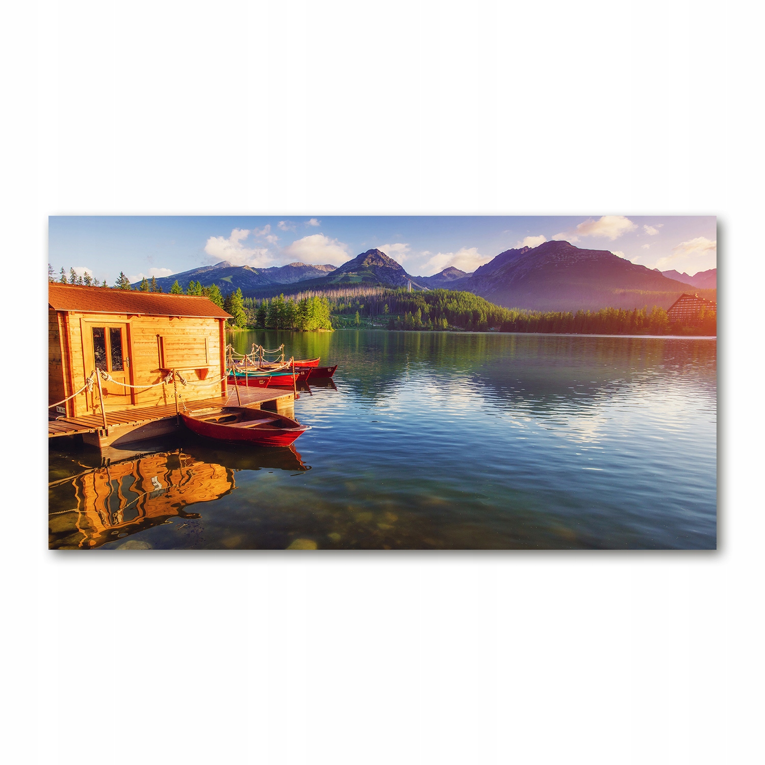 

Foto obraz szkło akryl Jezioro w górach 120X60 cm