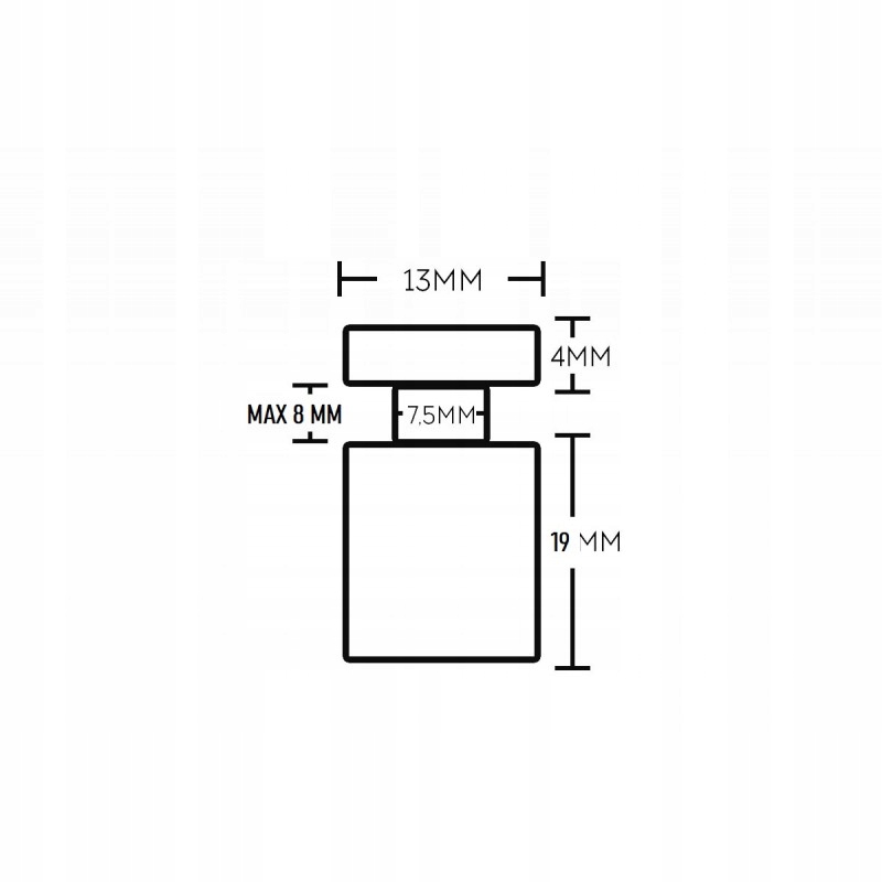 Dystans montażowy aluminiowy czarny 13x19 mm Marka Pro