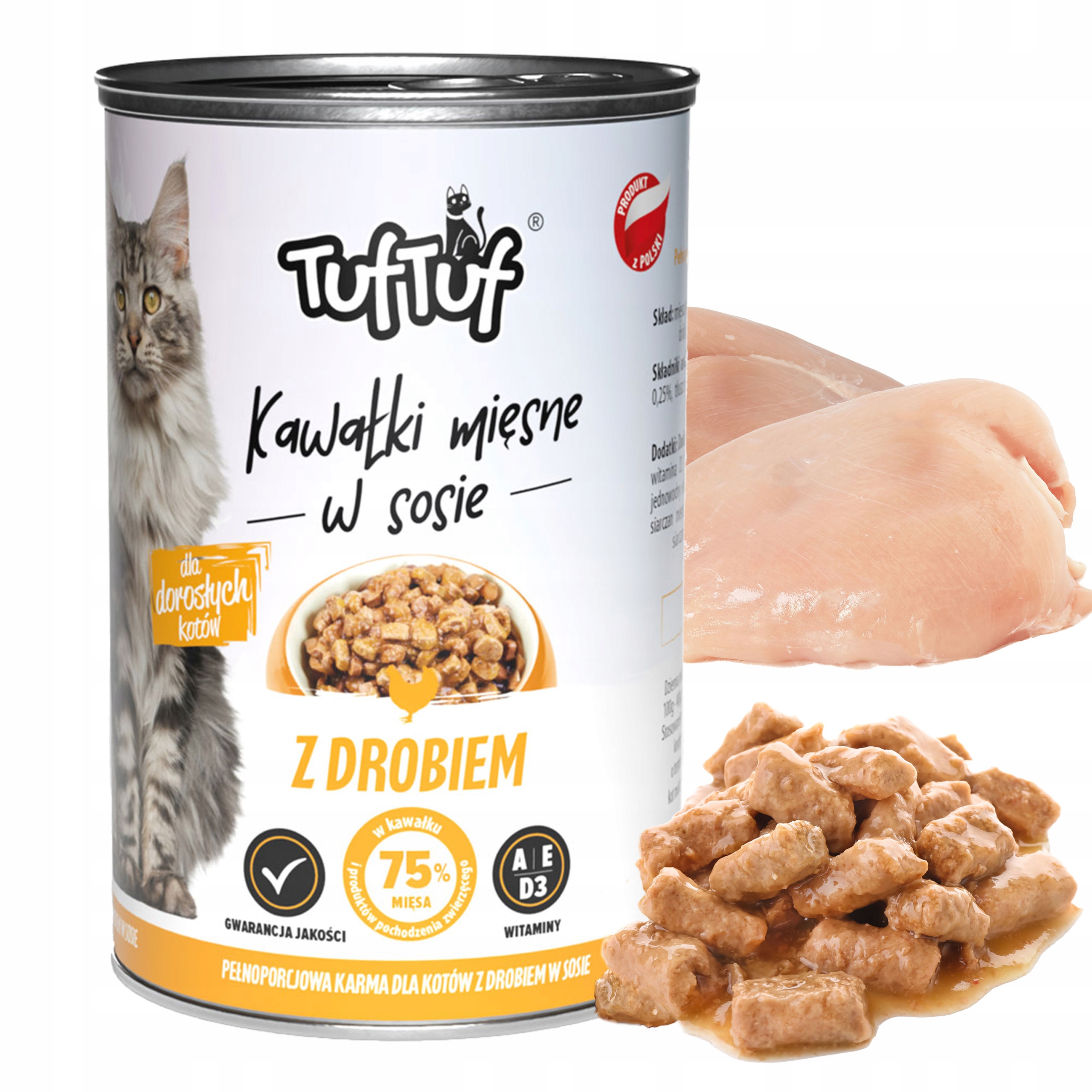 Levně 17x Tuf Tuf Krmivo pro kočky krmivo s pro kočky v omáčce 415g