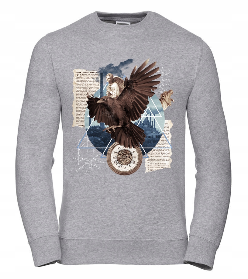 Pánská Mikina Koláž Orel 2XL Šedá Pro něj Chlapa Manžela Chlapa