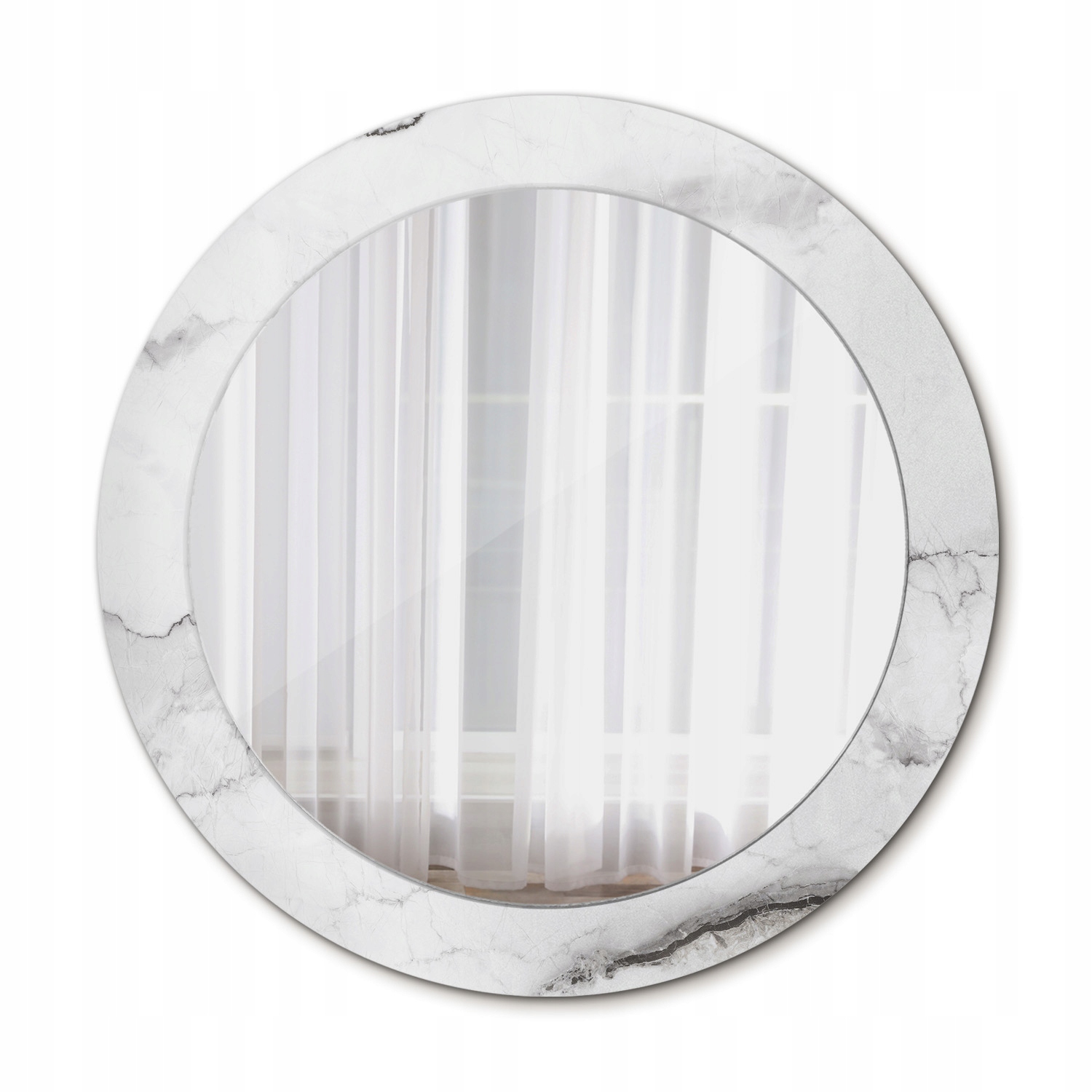 Moderní Zrcadlo do obývacího pokoje Bílý mramor 70 cm
