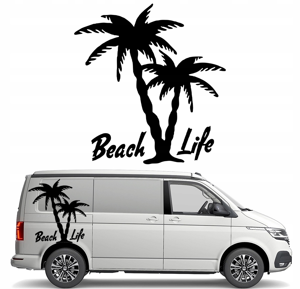 Nálepka Grafika na karavan Kempingový přívěs Beach Life Palmy 90x96