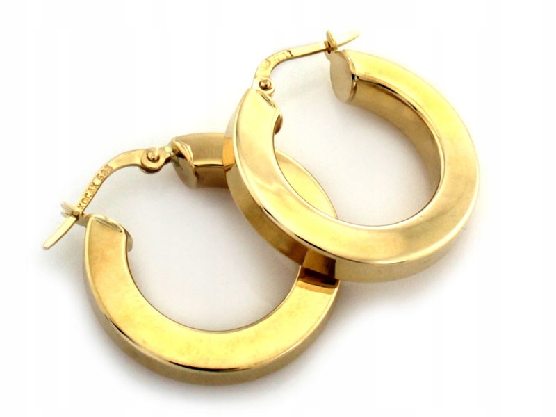 Zlaté Náušnice pro ženy 585 kulatý tvar lesklý módní vzor