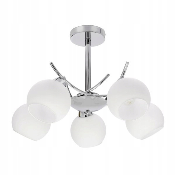 Amos Lampa wiszaca chromowy 5x40W E27 klosz biały Candellux