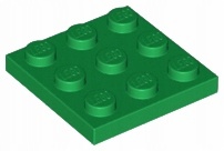 

Lego 11212 Płytka 3x3 zielona Nowa (1g)