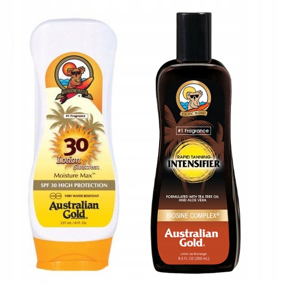 Australian Gold SPF30 lotion 237 ml Tanning lotion 250 ml urychlovač