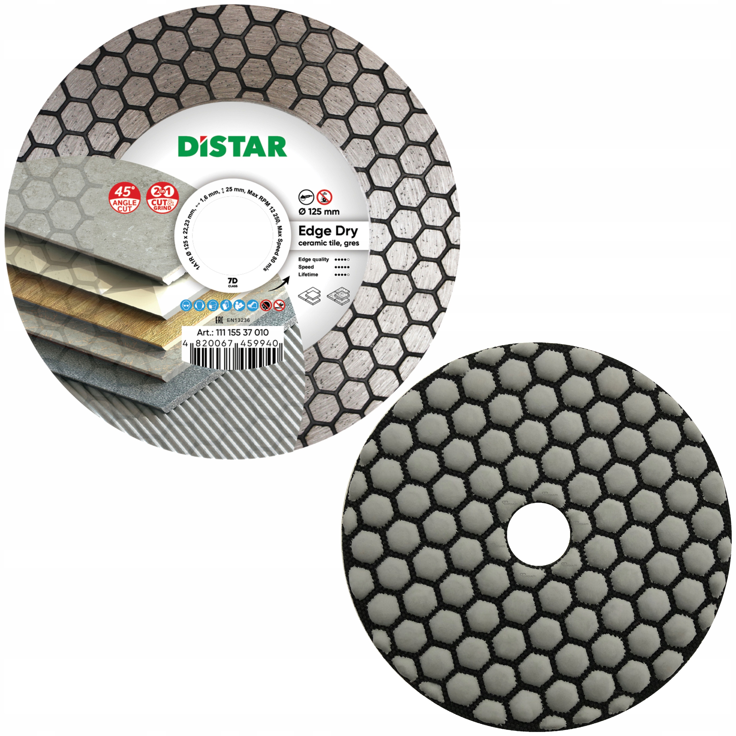 Distar Edge Dry 125 MM Tarcza do cięcia gresu Topdiam Dds 100 mm G. 200