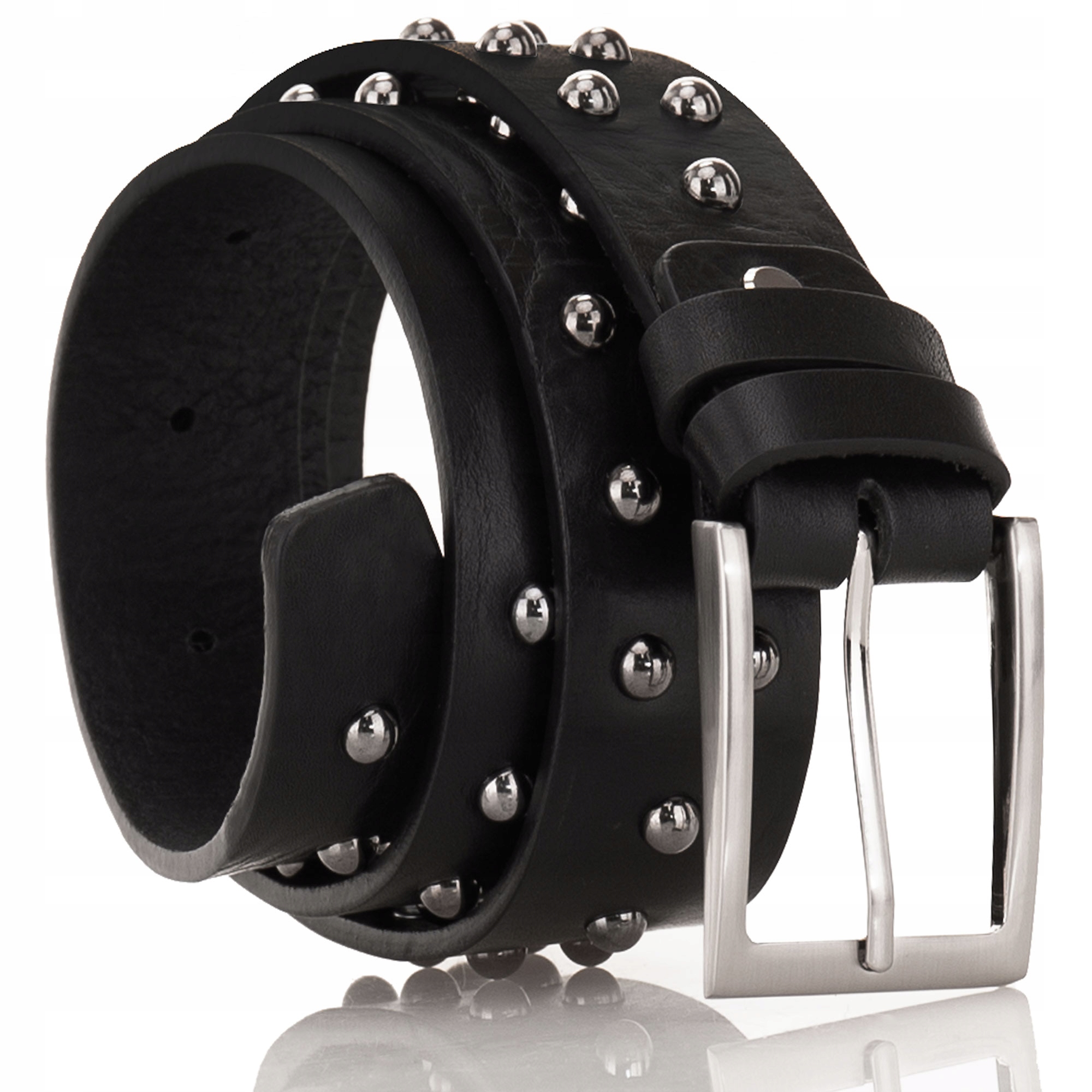 

Oryginalny Pasek Skórzany Z Ćwiekami Czarny 120