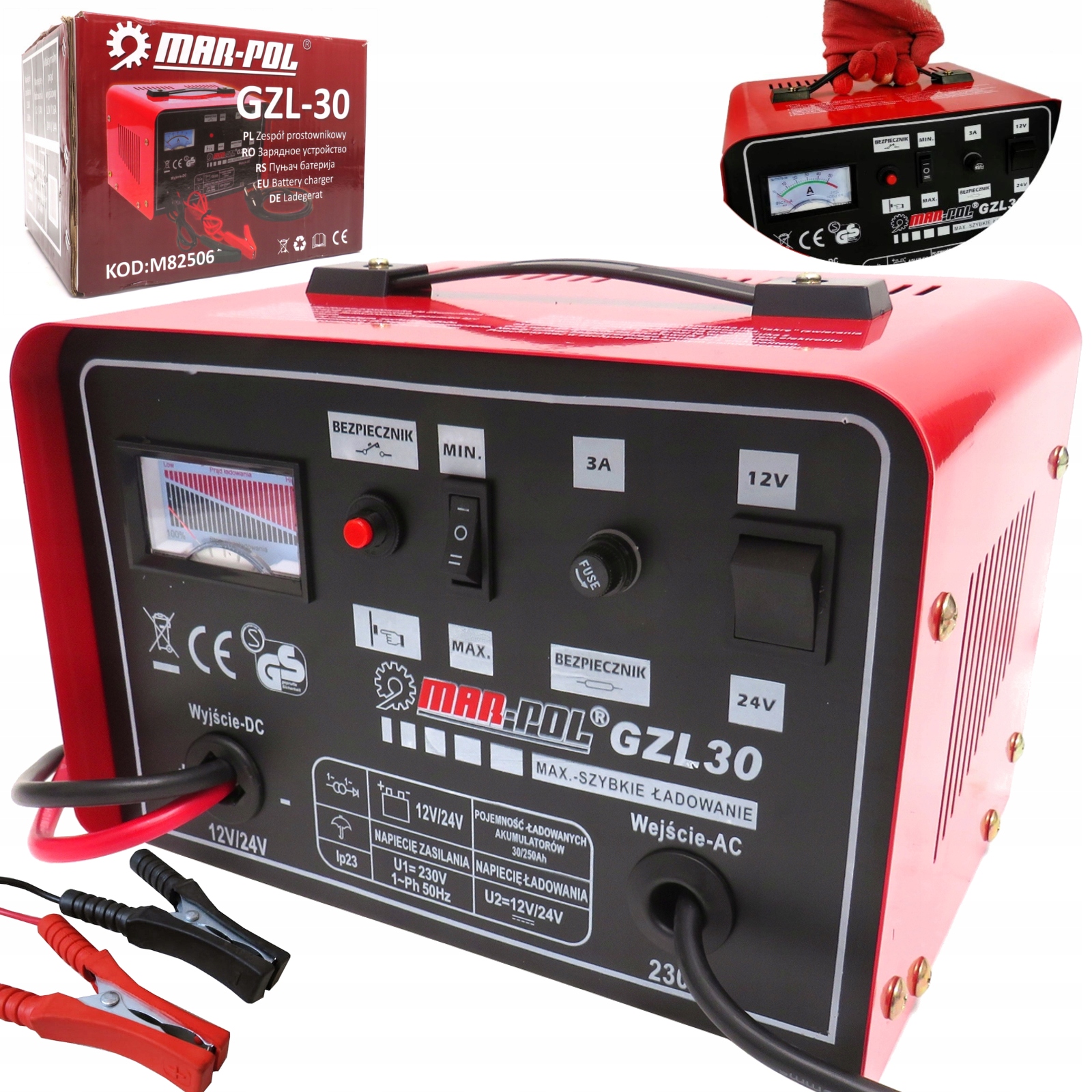 

Prostownik Z Szybkim Ładowaniem 12V/24V 30A Marpol