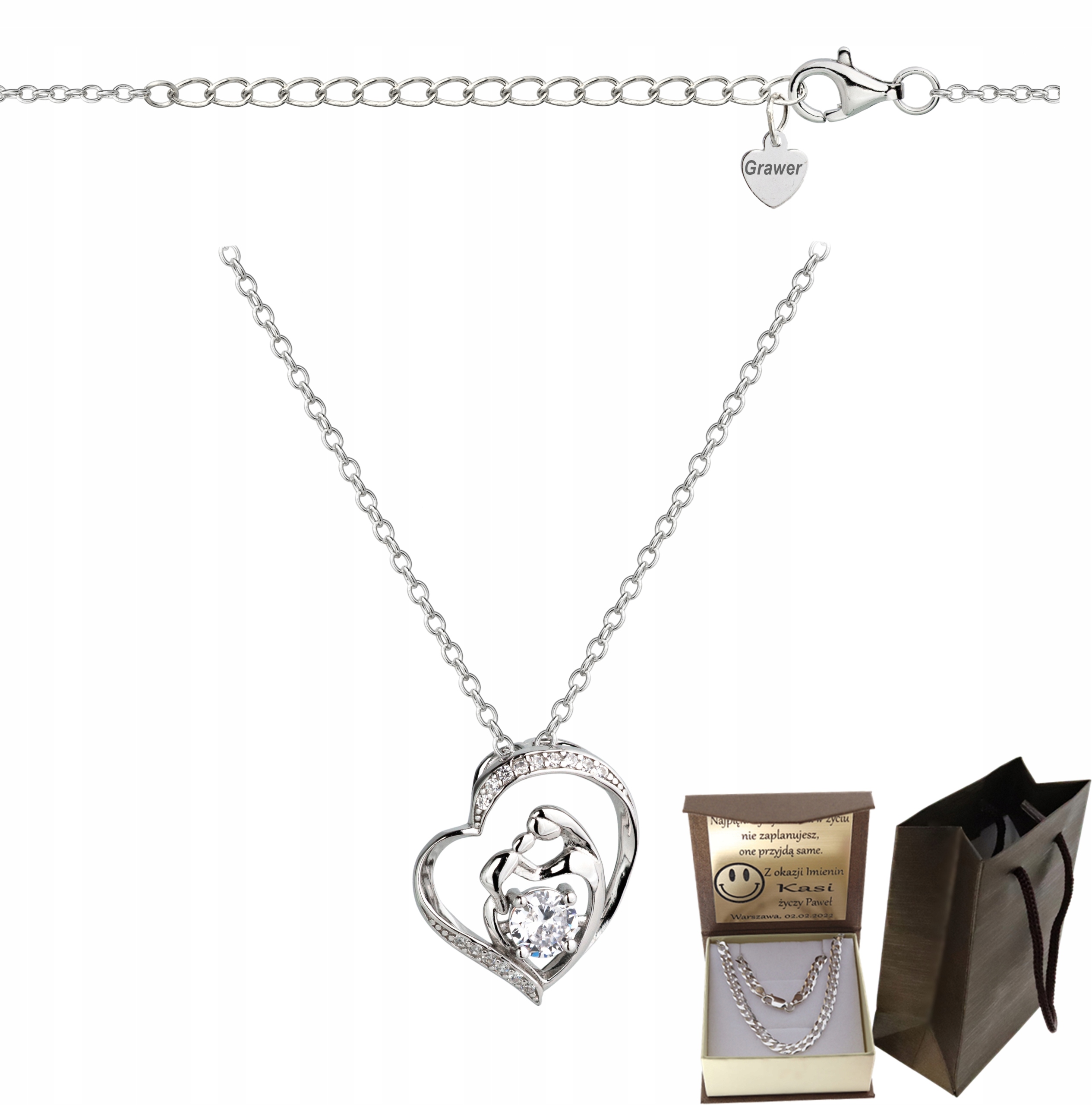 Stříbrný Plný Řetízek Dámský Ankr Srdce Ryzost 925 Gravírování Bonus