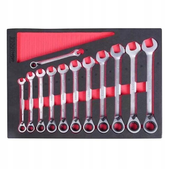 Weber kľúče očkoploché račňové s páčkou 8-19mm, 12-dielna sada WT-8912R