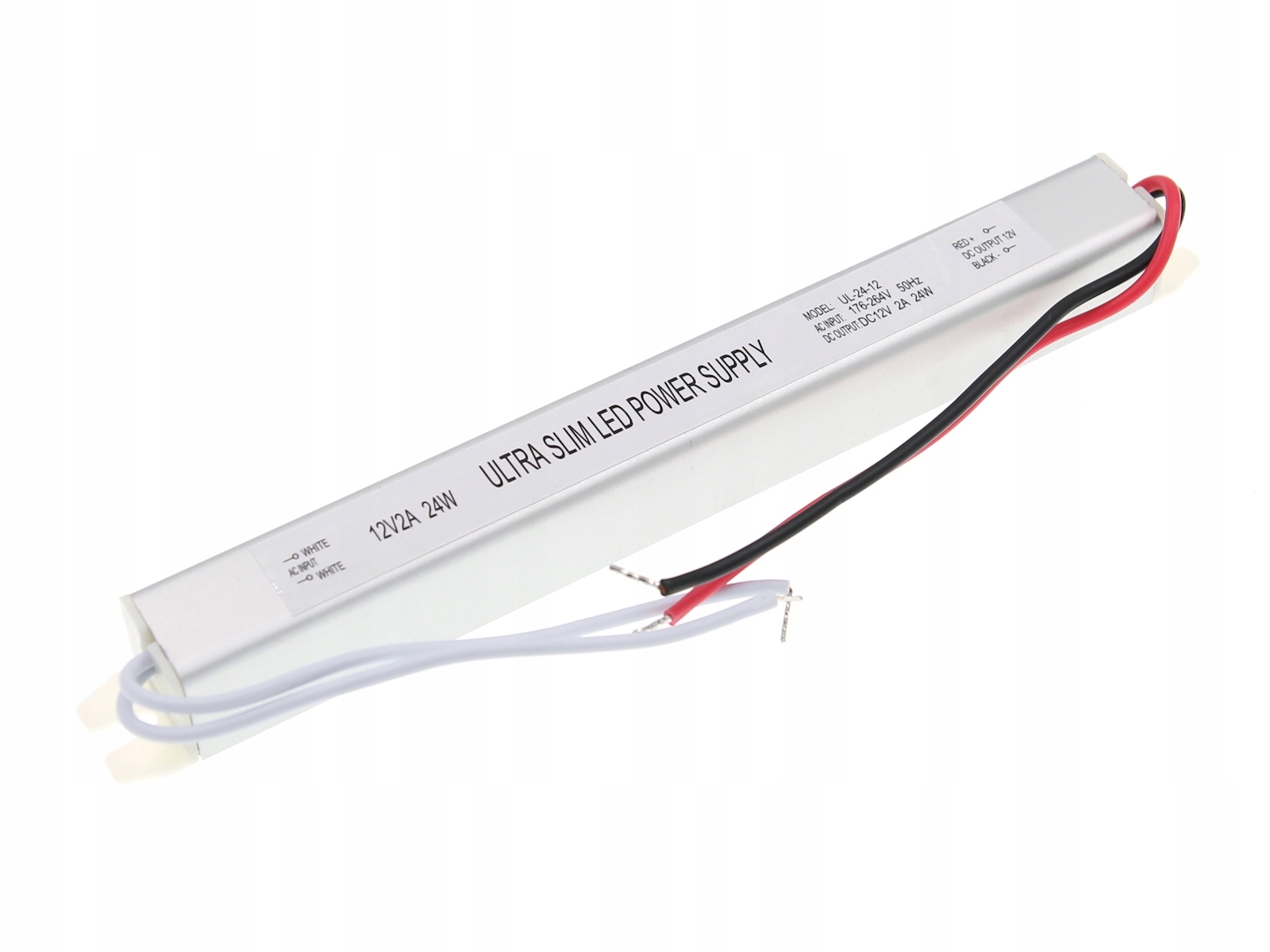ZASILACZ LED 12V 12W 2A Do Taśm MONO RGB ULTRA SLIM WĄSKI
