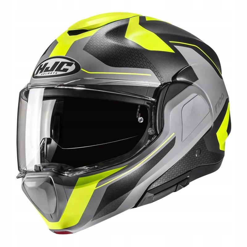 Kask motocyklowy Hjc F100 Bios Grey/yellow szary żółty Gratisy