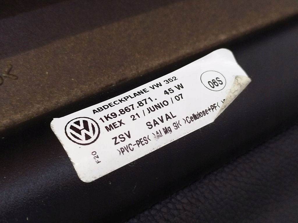VW Golf V 5 kombi blinds boot