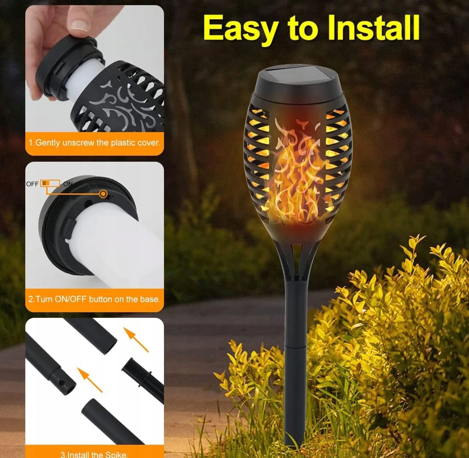 LAMPA UZIEMIAJĄCA CZARNA LAMPA SOLARNA ZEWNETRZNA LED IP65 2-PAK Marka inna