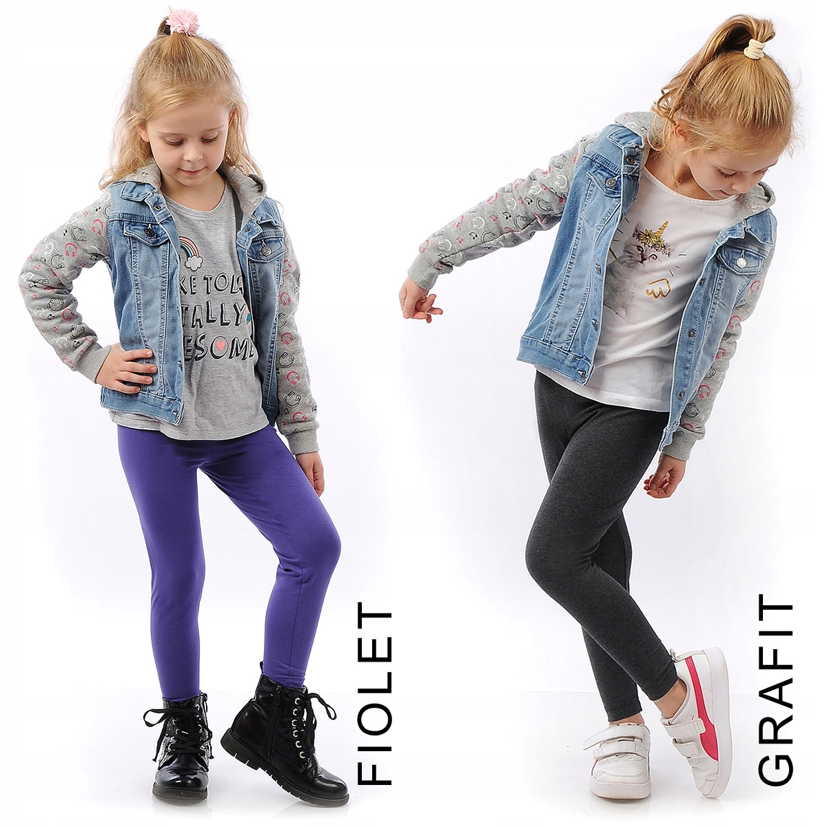 Legginsy dziecięce długie klasyczne bawełniane Polskie getry Jeans 116 Wiek dziecka 6 lat +