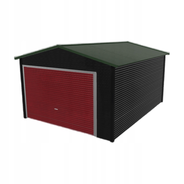 Plechová garáž 3.5 x 4.5 m jednopolohová, dvoupolohová, černá