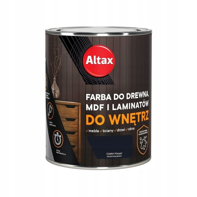 

Altax Farba do drewna Mdf laminatów 0,75L czarny