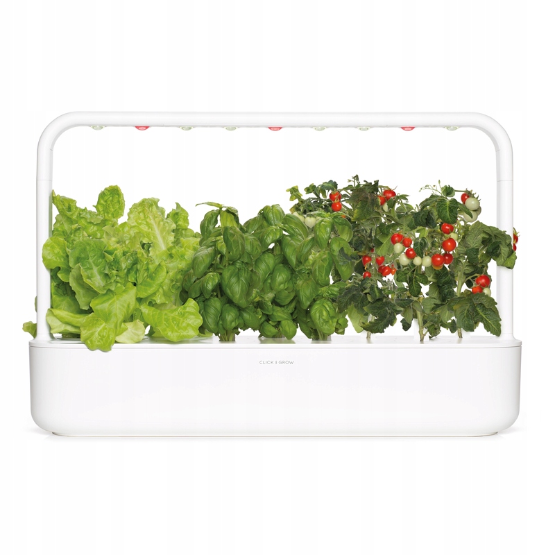 Kvetináč Click and Grow obdĺžnikový biely s Led lampou 4 l moderný