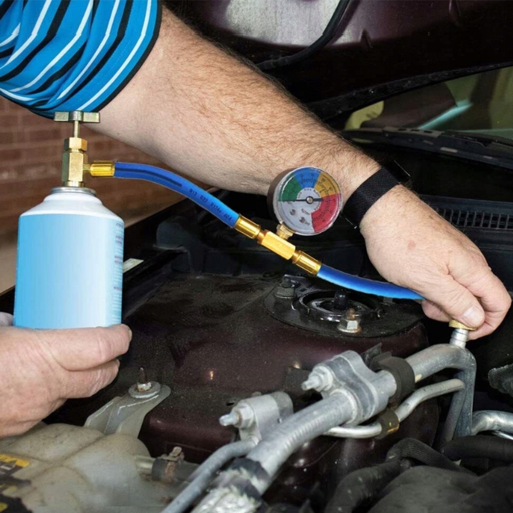 WĄŻ WĘŻYK Z MANOMETREM FIX DO NAPEŁNIENIA KLIMATYZACJI AC R134A Marka bez marki