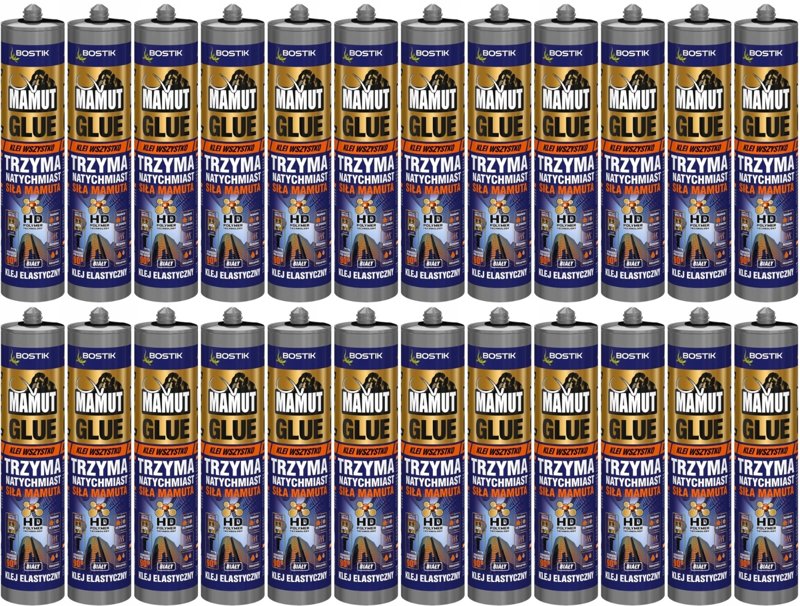 24x Bostik Mamut Klej Uniwersalny 290ml Biały Do Wszystkiego Mocny