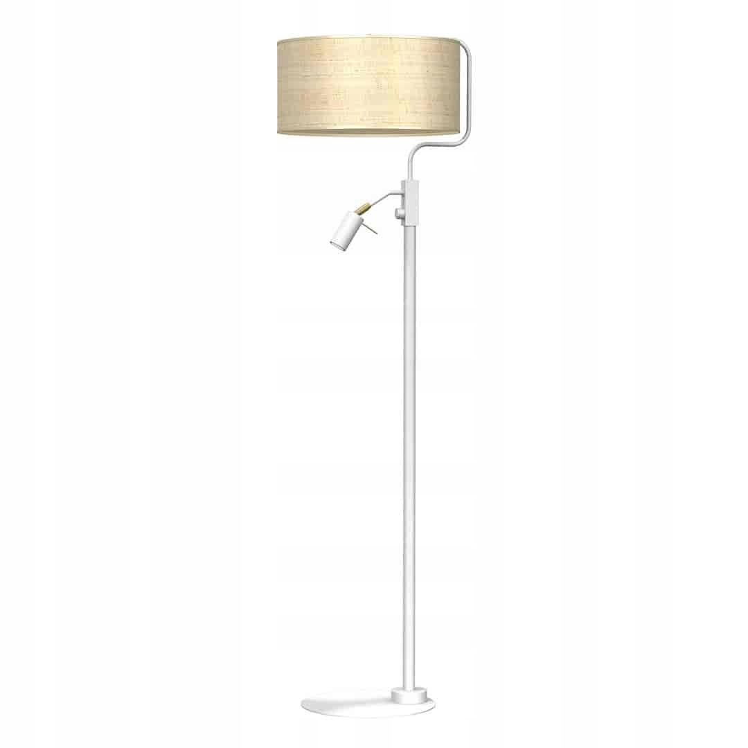 Podlahová lampa Marshall 1xE27 1x mini GU10 biela ratan