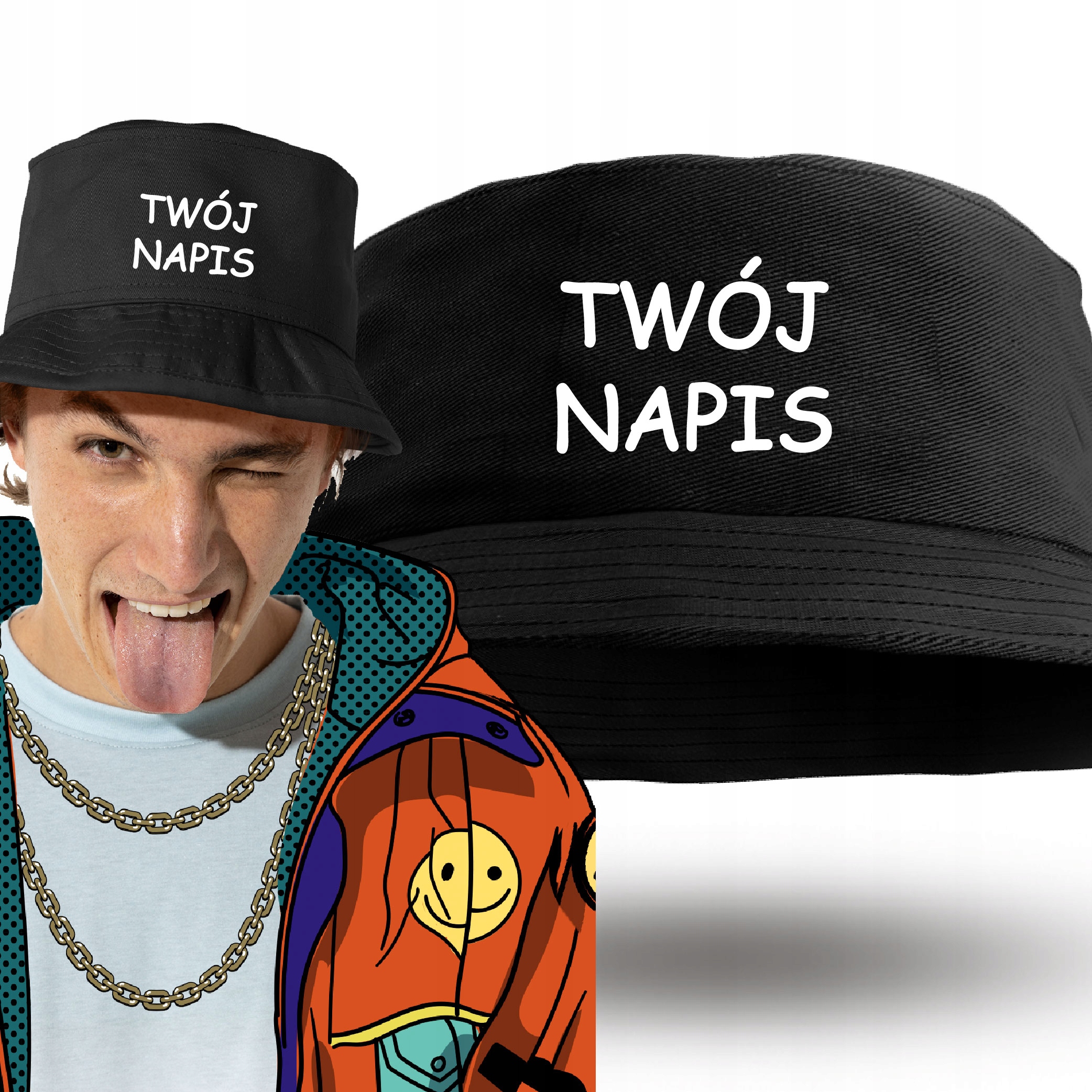 

Stylowy Kapelusz Z Twoim Napisem Bucket Hat Modny