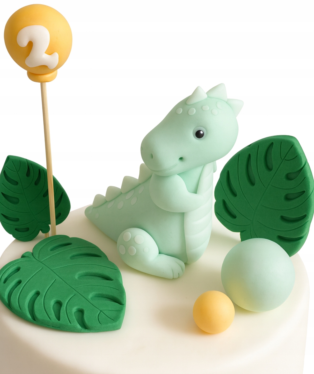 Levně Sada cukrových figurek Dinosaurus balónek s číslicí, monstery a koule