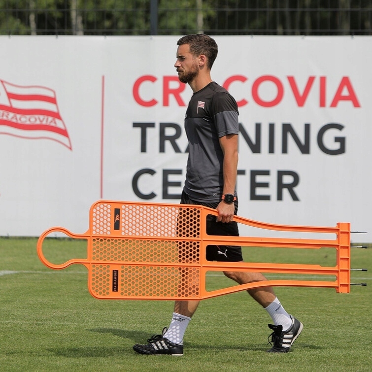 Mur piłkarski treningowy przeszkoda Pro 180 cm Pomarańczowy