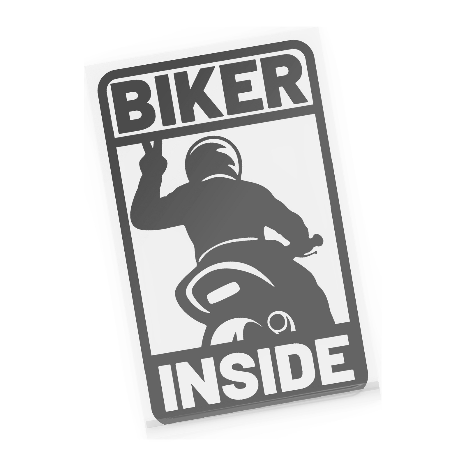 Naklejka Biker Inside motocyklista na motocyklu na samochód Peace