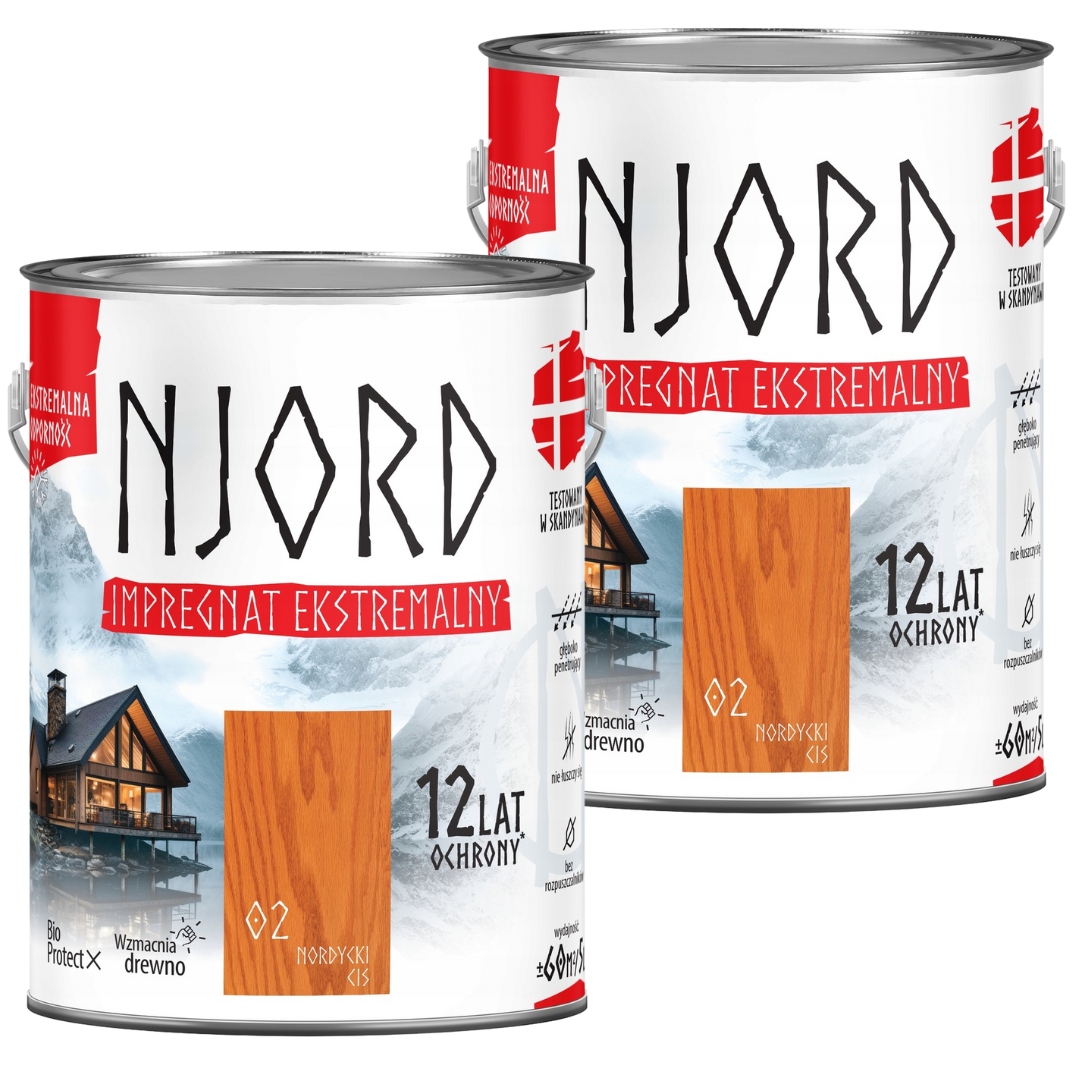 Njord Extrémna Impregnácia Na Drevo 10L Severský Cis Sada 2x5L