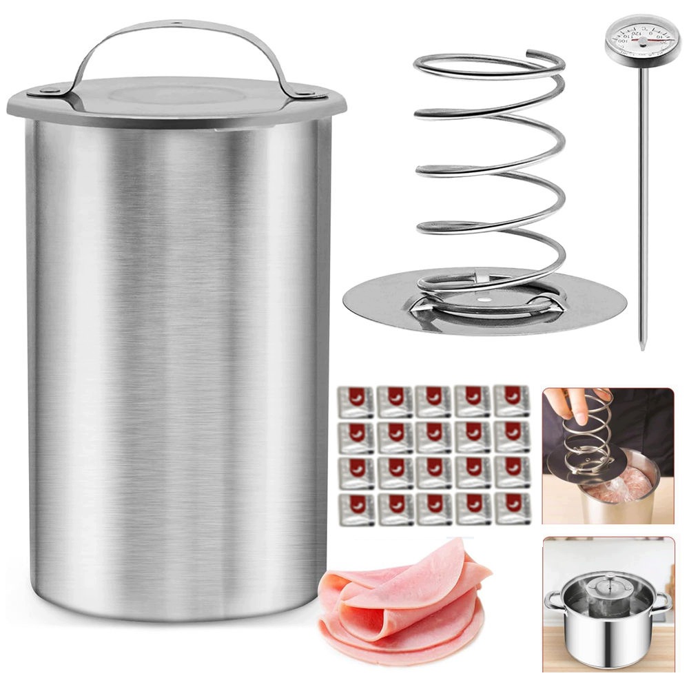 Šunkovar pro Výrobu Uzenin na 1,5 Kg Masa Teploměr 20x Sáčky Set