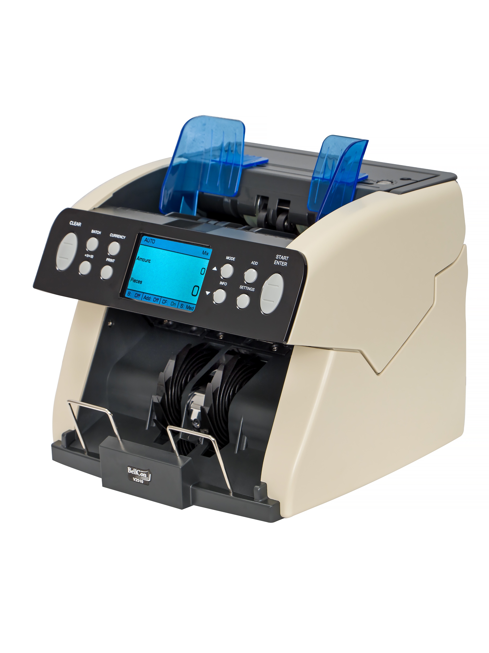 Liczarka banknotów BellCon V2510, 15 walut, Automatyczny podajnik, Marka Bellcon