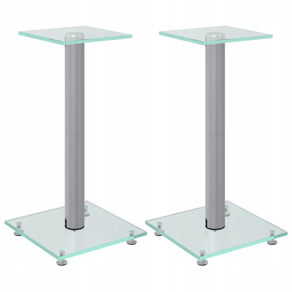 Stojaki pod głośniki aluminiowe 25x25x55cm srebrne