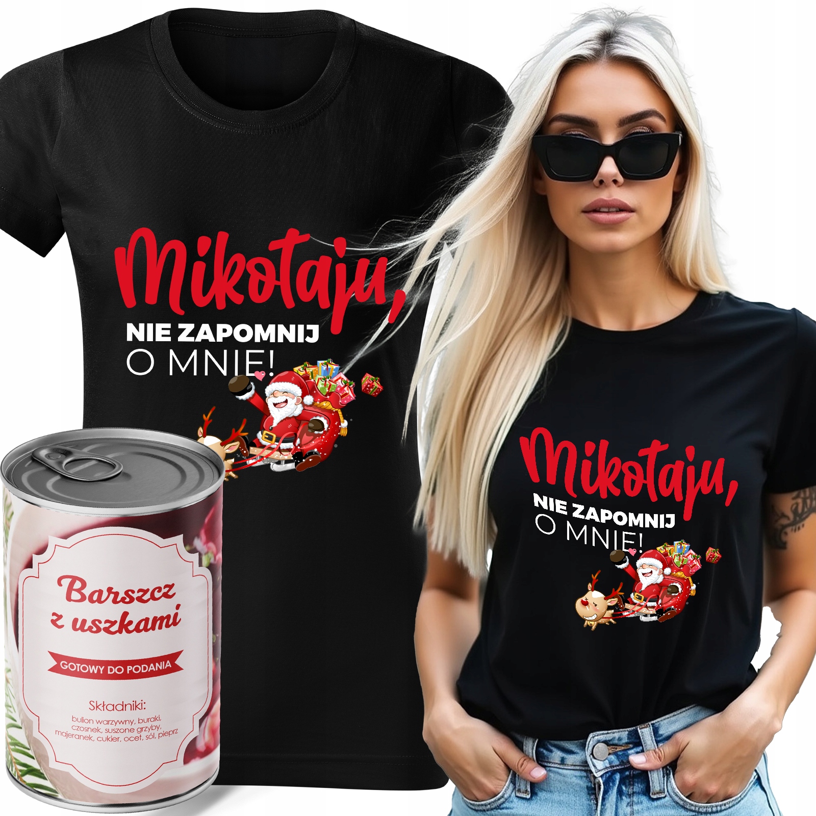 Tričko Konzervované Boršč Černé Dámské Vánoční Dárek Nezapomeňte S