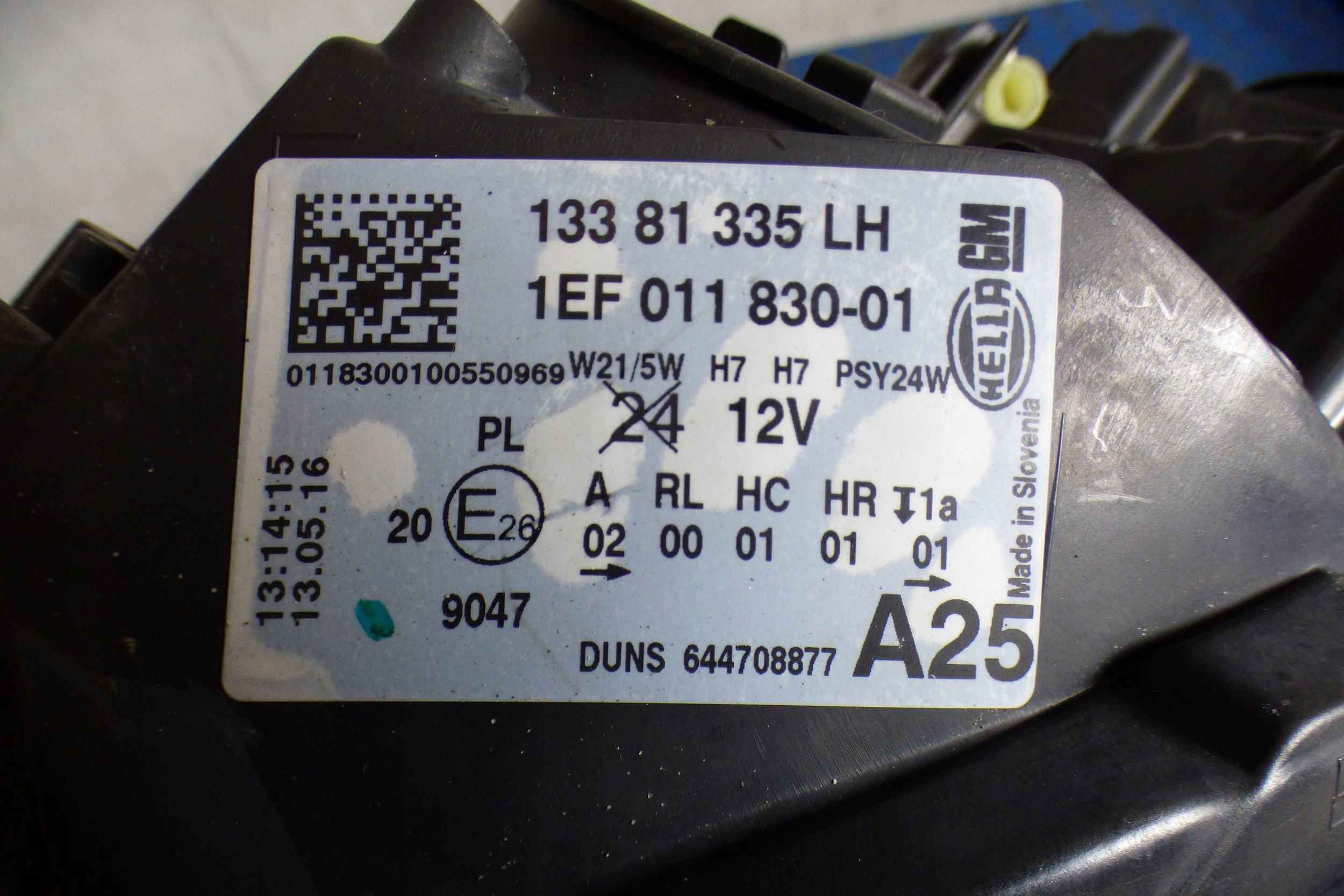 Opel Corsa E reflektor light left 13381335 original st.BDB