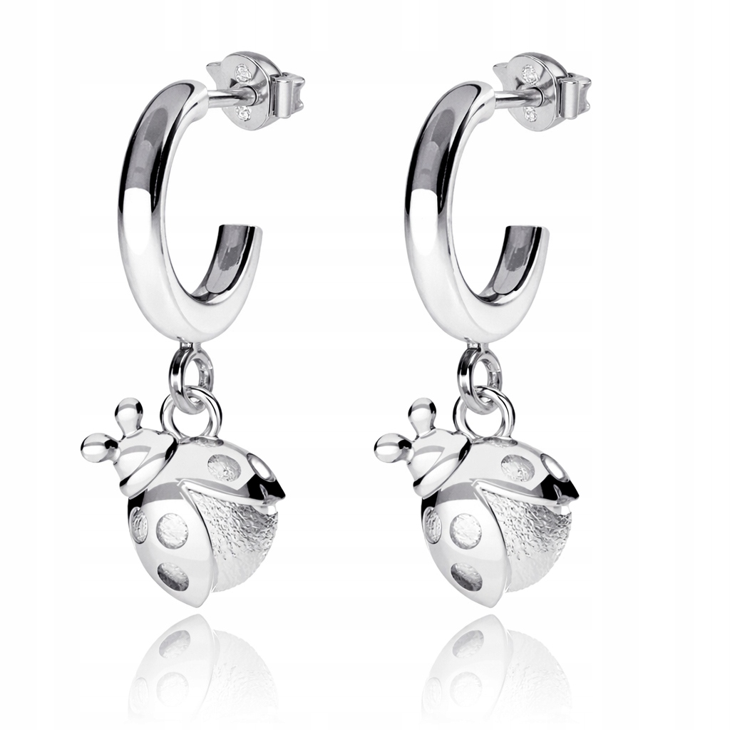 Beruška Berušky Stříbrné náušnice Tužka Stříbro 925 Symbol štěstí