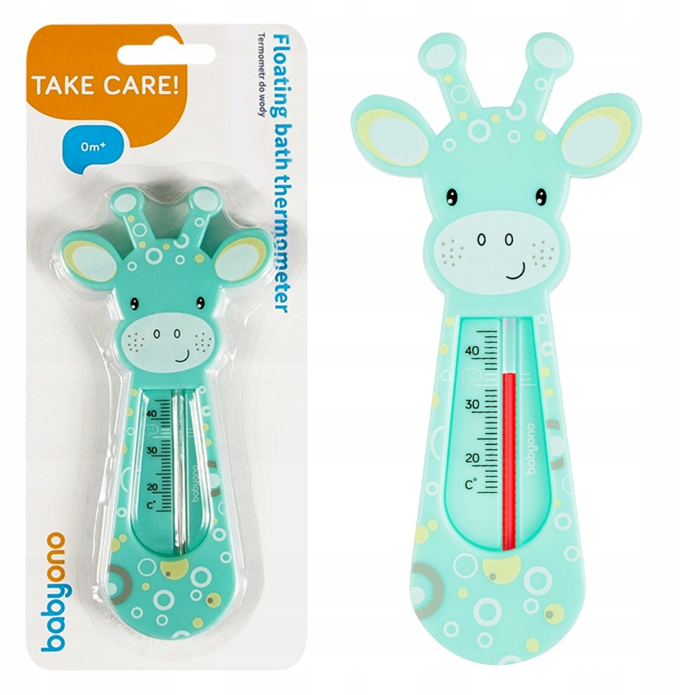Termometr do wody Babyono do kąpieli dziecięcej bezrtęciowy zielona żyrafa