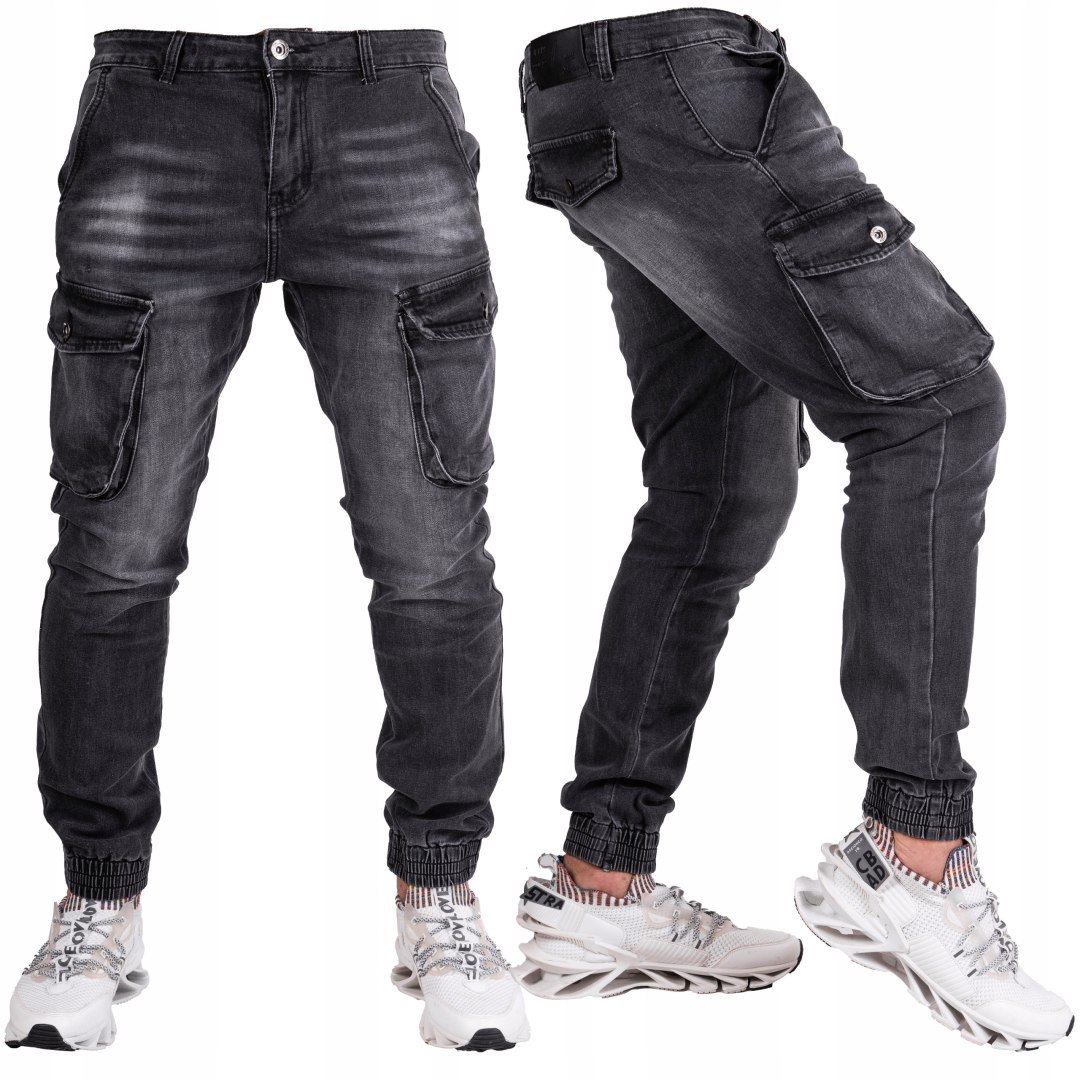 vel.32 Pánské kalhoty Joggery kapsáče černé Oxee