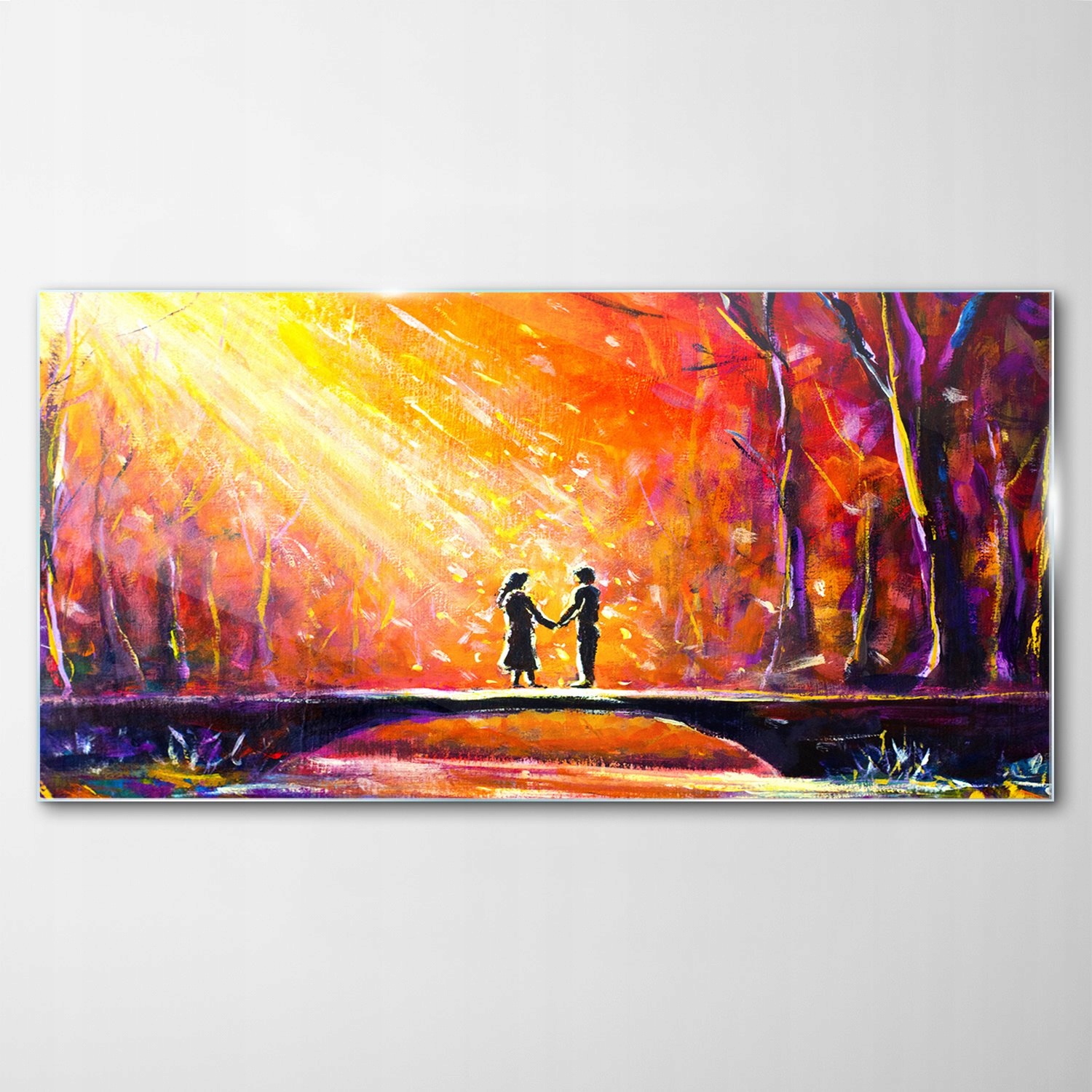 

Hartowany Obraz Szklany Para Most Ludzie 120x60